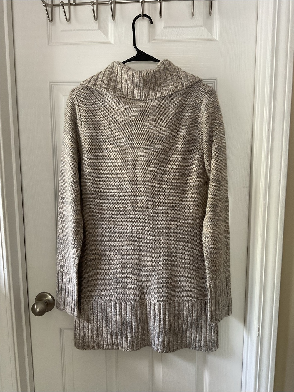 Stephanie Rogers Beige Knit Shawl Collar Long Cardigan Sweater L - Picture 6 of 14